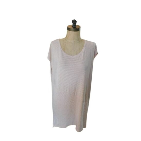 Chico's Size L Large (2) Travelers Pink Silver Metallic Scoop neck Blouse - Picture 1 of 3
